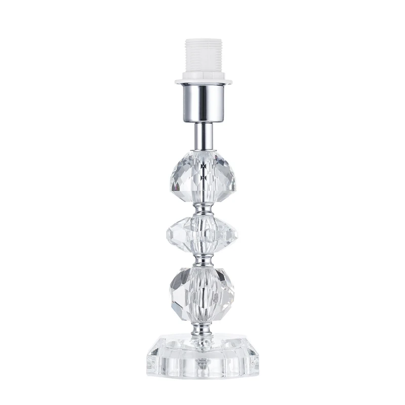 Image of Happy Homewares Modern Chic Clear K9 Crystal Glass Table Lamp with Metal Base with Faceted Moulds Clear Unisex