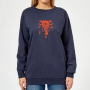 Image of Samurai Jack Aku Kanji Womens Sweatshirt - Navy - M