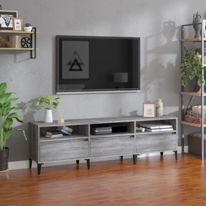 Image of Vidaxl TV Cabinet Grey Sonoma 150X30X44.5cm Engineered Wood
