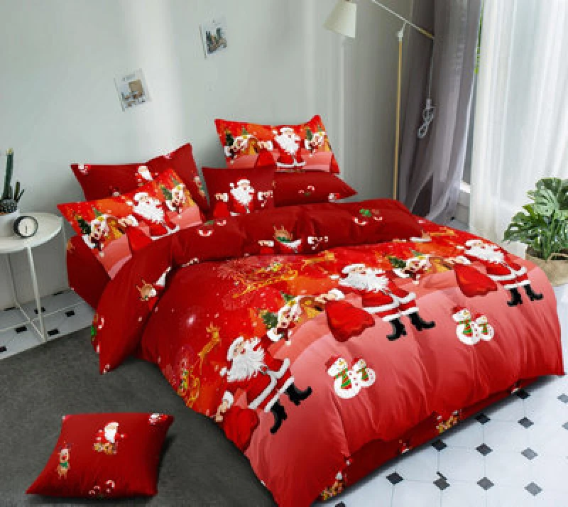 Image of Ezysleep Ezysleep Red Santa Christmas Duvet Set Size: Single Red Single Unisex 0753775273888