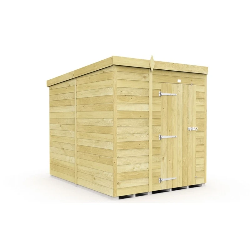 Image of Buttercup Farm 6 x 8 Feet Pent Shed - Single Door W/O Windows - L231 x W185 x H201cm in Brown Brown Unisex