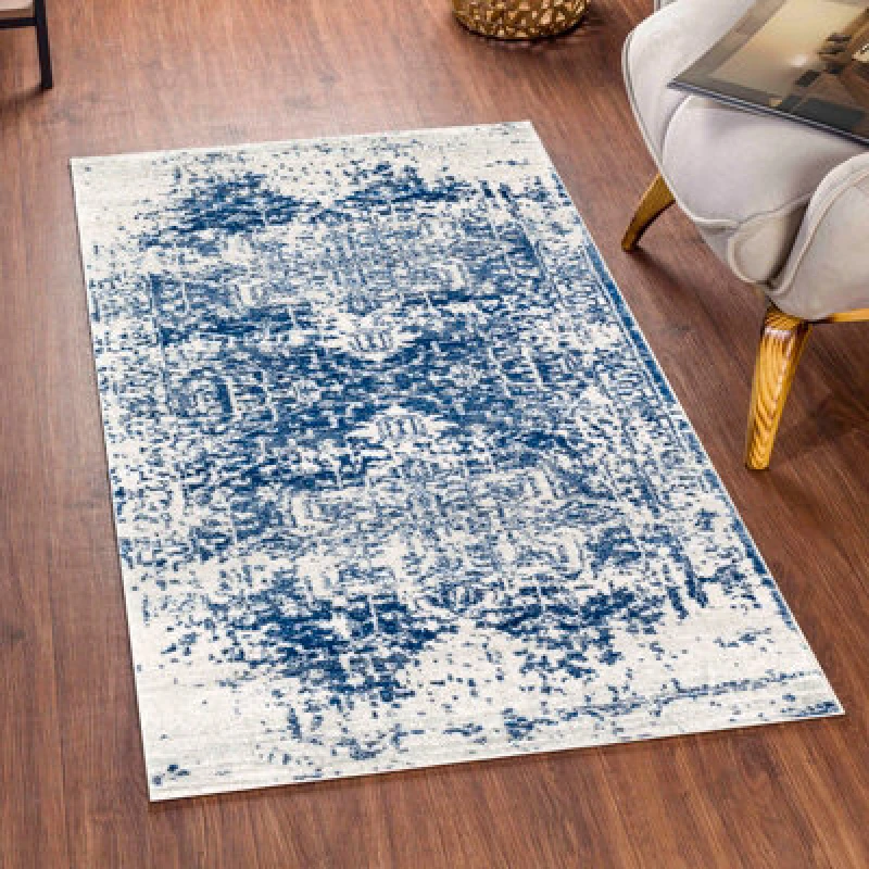 Image of Livabliss Vintage Oriental Boho Navy Juliette Area Rug 80 X 150 Cm - Easy Care, Non Shedding, Ideal For Living Room & Bedroom