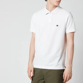 Image of Tommy Hilfiger Mens 1985 Contrast Placket Slim Fit Polo Shirt - White - L