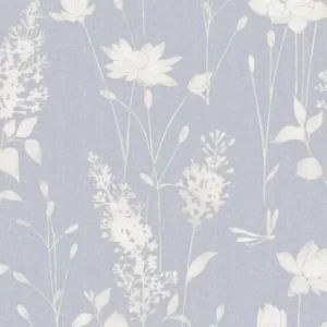 Image of Laura Ashley Dragonfly Garden Chalk Blue Wallpaper