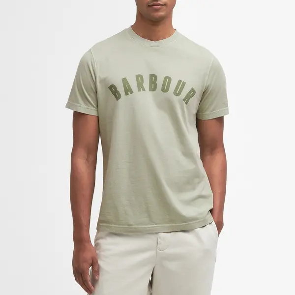 Image of Barbour Heritage Terra Dye Logo-Print Cotton-Jersey T-Shirt - S Green Tops male MTS1314AQ52 S