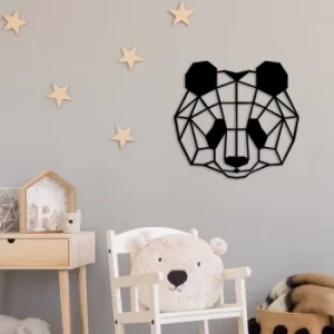 Image of Panda 4 Black Decorative Metal Wall Accessory