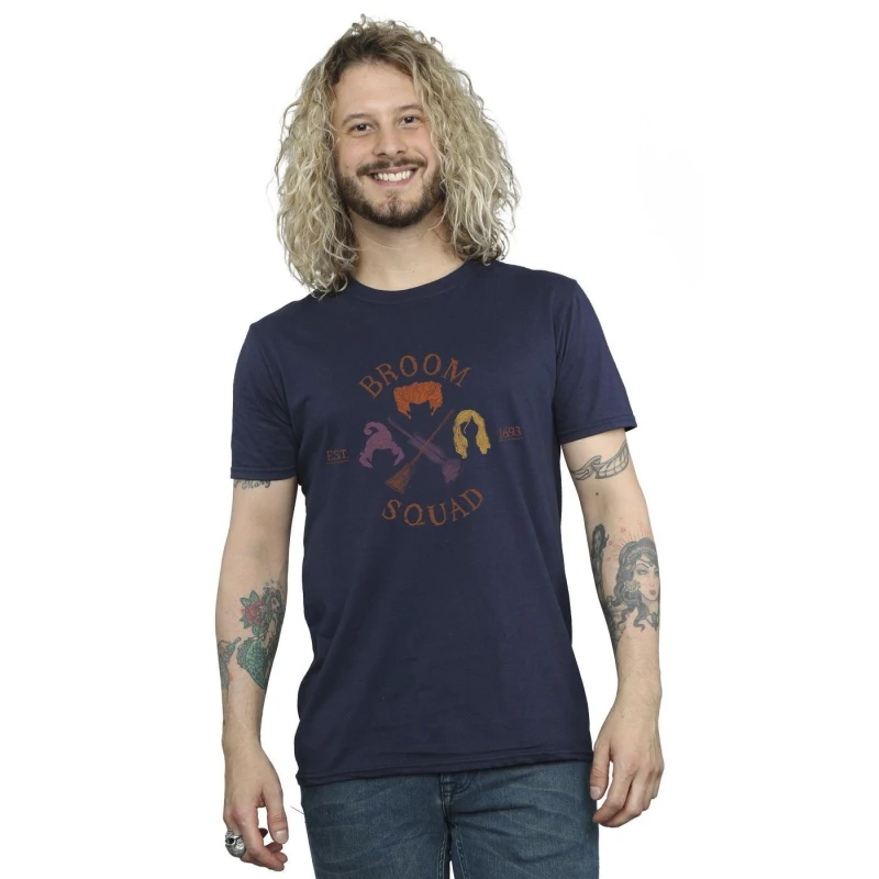 Image of Disney Men Hocus Pocus Broom Squad 93 T-Shirt in Navy Size: Small Navy S Male 5063153144156