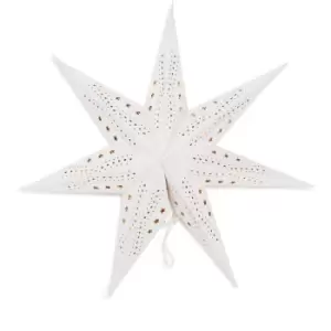 Image of Minisun - Large 60cm Velvet Star Christmas Light Plug In Shade Hanging Xmas Tree Lights - White - No Bulb