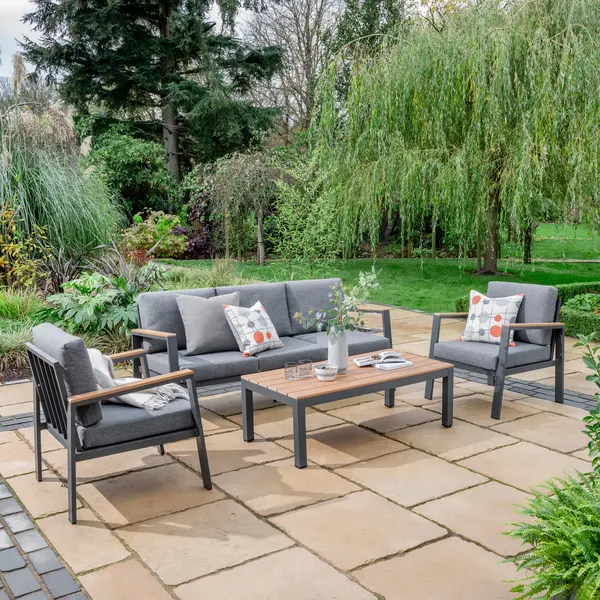 Image of Norfolk Leisure Easton Aluminium Lounge Set (Dark Grey)