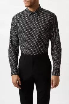 Image of Black Mini Dot Printed Shirt