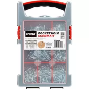 Image of Trend - PH/SCW/PK1 Pocket Hole Screws 850 Assorted Sizes in Organiser Course Fine