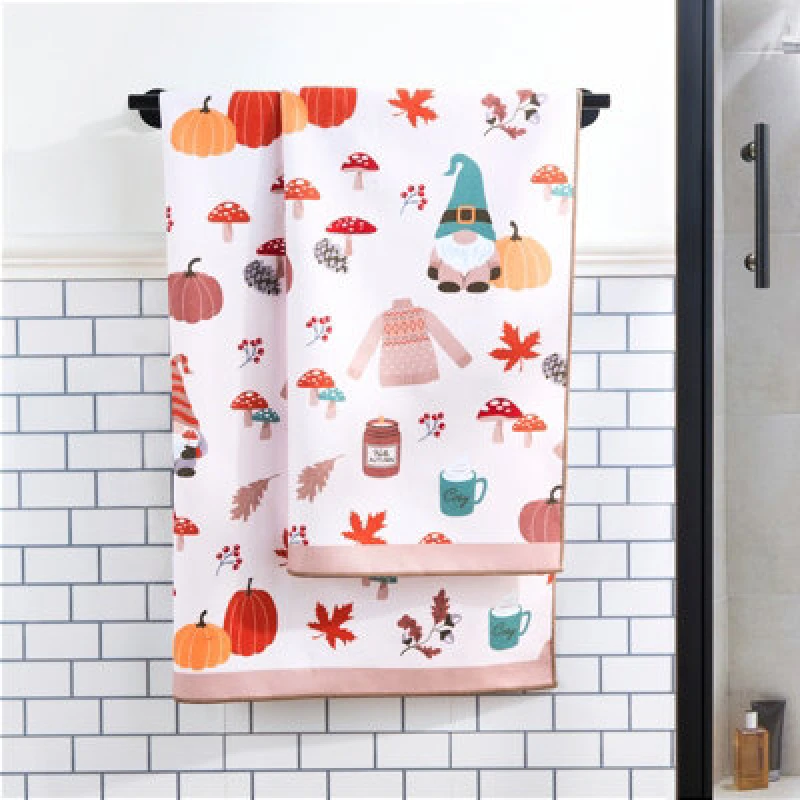 Image of OHS OHS Ultra Soft Gonk Print Quick Dry Hotel Quality Bath Towel in Natural Natural Bath Towel Unisex 5027434225187