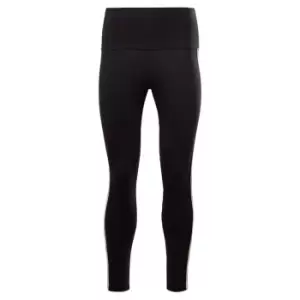 Image of Reebok Piping Cotton High-Rise Leggings Womens - Black