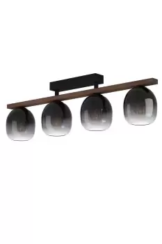 Image of Filago Pinewood and Ombre Glass Ceiling Light