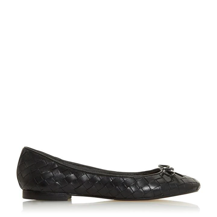 Image of Dune Black Leather 'Heyday' Ballet Pumps - 3