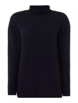 Image of Barbour Leith Mid Weight Roll Neck Jumper Blue