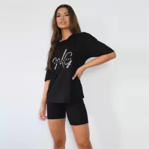 Image of Missguided script tshirt - Black