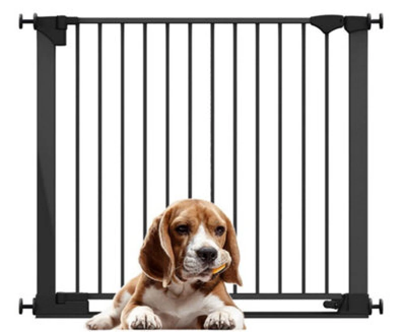 Image of Bettacare Safestep Dog Gate, Black, 96Cm - 103Cm, Extra Low Walkthough, 81Cm Extra Wide Doorway, One Piece Extra Wide Pet Gate