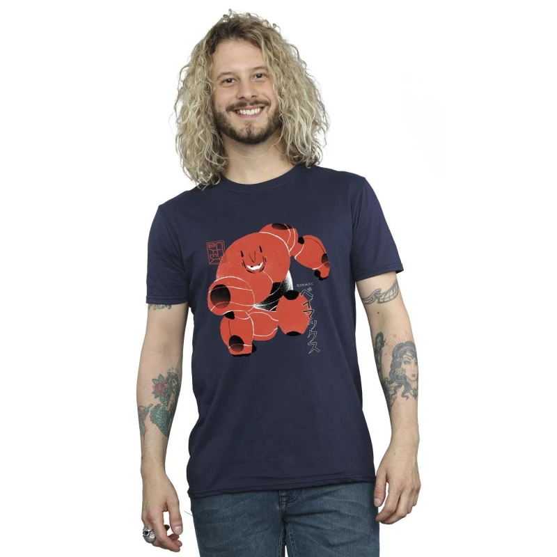 Image of Disney Men Big Hero 6 Baymax Suite Pose T-Shirt in Navy Size: Small Navy S Male 5059934873841