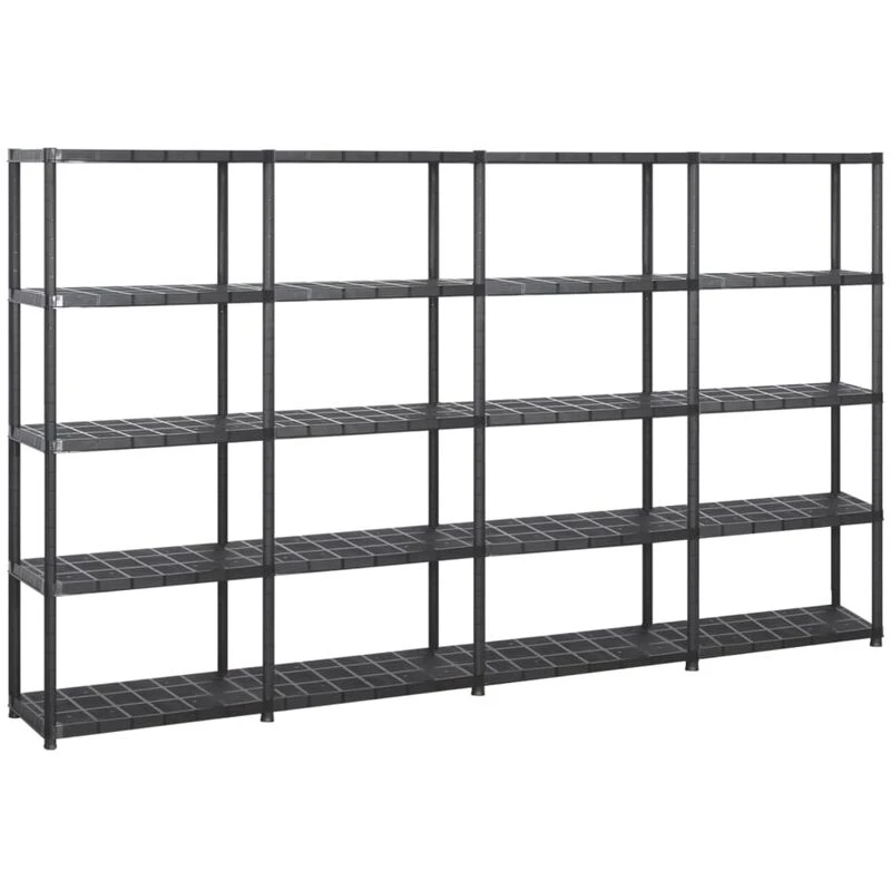 Image of VIDAXL Vidaxl - Storage Shelf 5-Tier Black 284x38x170cm Plastic 8720286289242