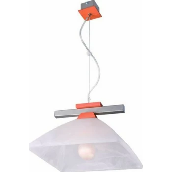 Image of Lamkur Lighting - Ela Dome Pendant Ceiling Lights, Glass Shade Rustic, 1x E27