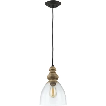 Image of Elstead - Matrimonio 1 Light Dome Pendant Driftwood