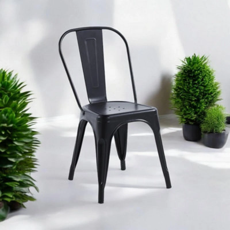 Image of Minster Dining Chair - Metal - L44 X W47 X H85cm - Black