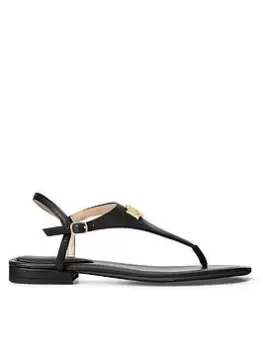 Image of Lauren by Ralph Lauren Ellington Sandals Casual, Black, Size Us 9, Women