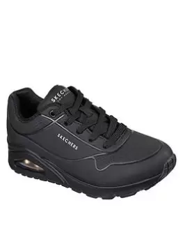 Image of Skechers Uno Stand On Air Durabuck Trainers, Black, Size 4, Women