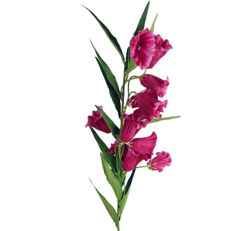 Image of Leaf 100cm Trumpet Artificial Flower Stem Fuchsia Pink