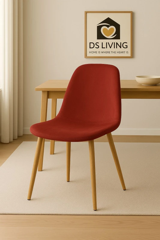 Image of DS Living Luxe Dining Chair 4pc Heavenly Pink Wood Printed Coating in Brown Size: 1 Seater Brown Unisex 1 Seater