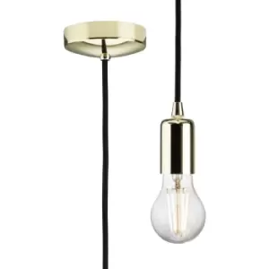 Image of Knightsbridge - 1.8m E27 Contemporary Pendant Set - Polished Brass 230V IP20 80W