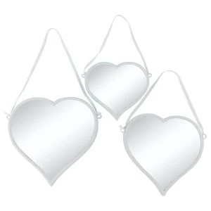 Image of Set of 3 Hanging Heart Mirrors