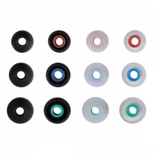 Image of Silicone Replacement Ear Pads Size S - L 12 pieces black/transparent