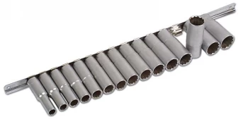 Image of Laser Tools 3660 Deep Socket Set - Bi-Hex 15pc Chrome Vanadium