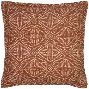 Image of Furn Picchu Cushion Cover (One Size) (Brick Red/Cream)