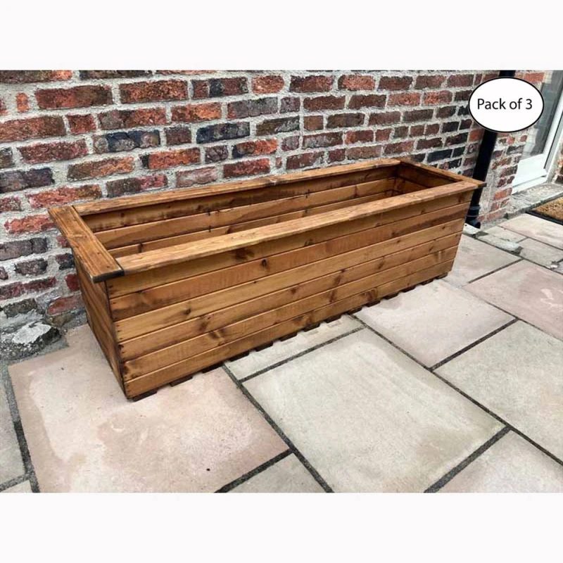 Image of Charles Taylor Multi Pack of 3 - The Willoughby Extra Large Sleeper Trough - Wood in Light Brown Light Brown Unisex