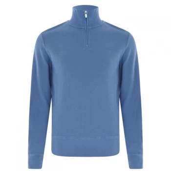 Image of Gant Halfcomb Half Zip Sweater - Mid Blue 437