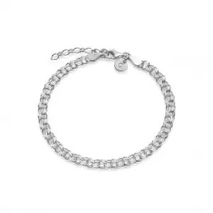 Image of Double Curb Sterling Silver Bracelet RBR03_SLV