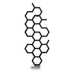 Image of Terma Hex Vertical Designer Radiator, Matt Black (W)486mm (H)1220mm