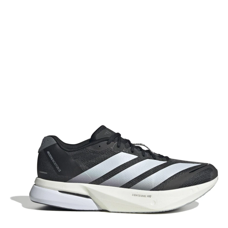Image of adidas Adizero Boston 13 Road Running Shoes Mens Black/White male 10.5 (45.3)