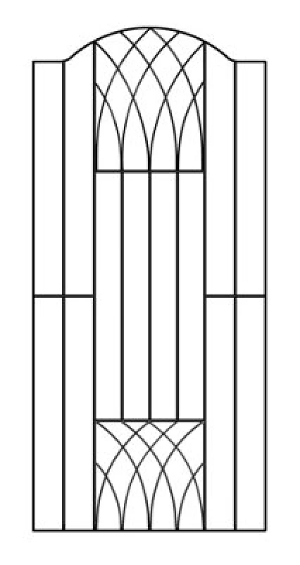 Image of Burbage Iron Craft Abbi Metal Tall Bow Top Garden Gate 955mm Gap X 1798mm High Vetc