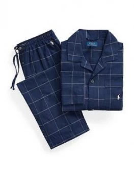 Image of Polo Ralph Lauren Flannel Sleepwear Set - Navy