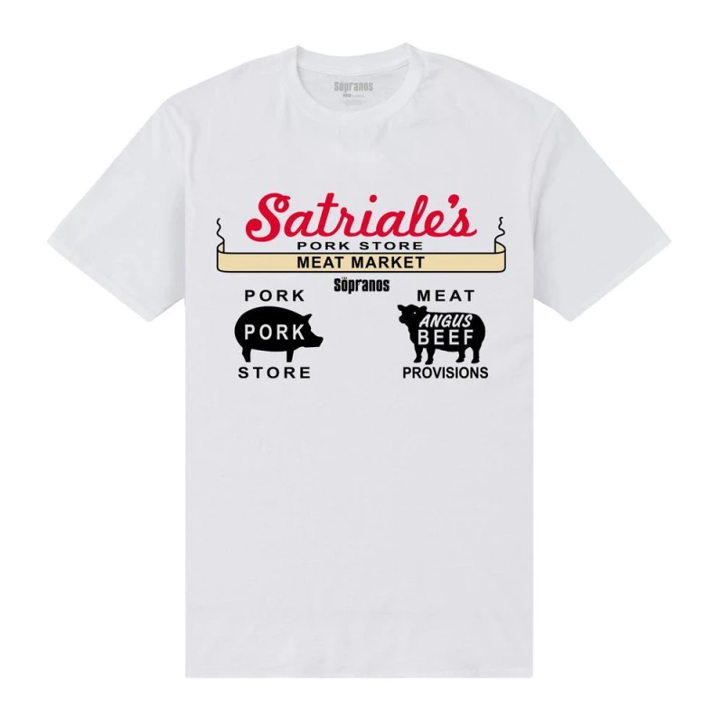 Image of The Sopranos Mens Satriales T-Shirt in White Size: Small White Male S