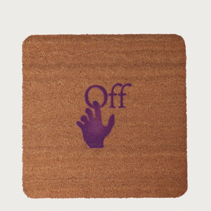 Image of Off White Hand Door Mat Brown Aubergine unisex One Size