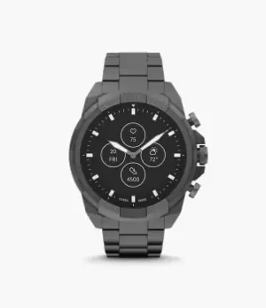 Image of Fossil Men Hybrid Smartwatch HR 44mm Bronson Smoke Stainless Steel