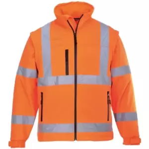 Image of Portwest Unisex Hi-Vis Safety Softshell Jacket (3XL) (Orange) - Orange
