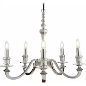 Image of Loops - 5 Light Chandelier Pendant polished aluminium Ceiling Hanging Candelabra Lamp