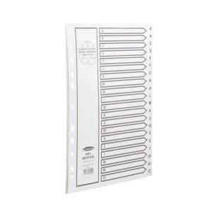 Image of Concord Recycled Dividers 230 micron Card with Printed Tabs A-Z 20-Part A4 White Ref 48201