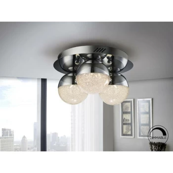 Image of Schuller Sphere - Integrated LED Dimmable Flush Ceiling Light Chrome